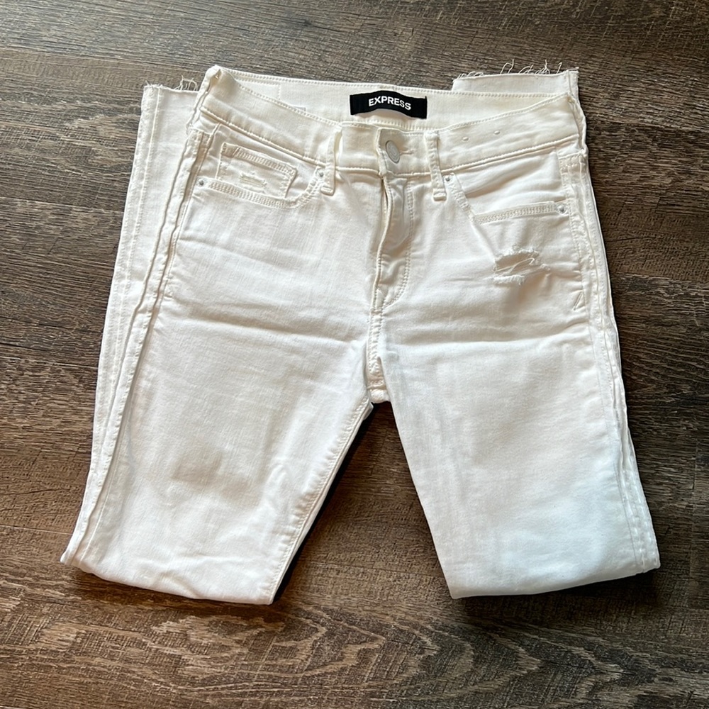 Express | White Jean Ankle Leggings